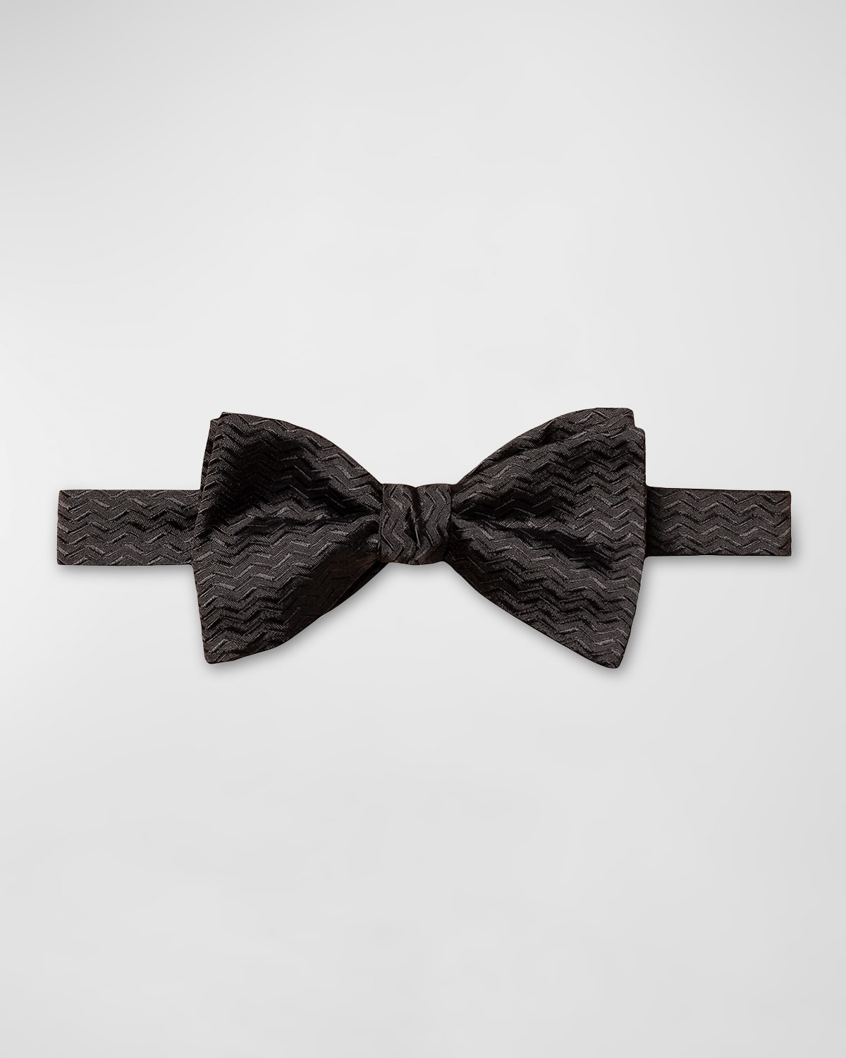 Men's Tonal Herringbone Silk Bow Tie, Self-Tie