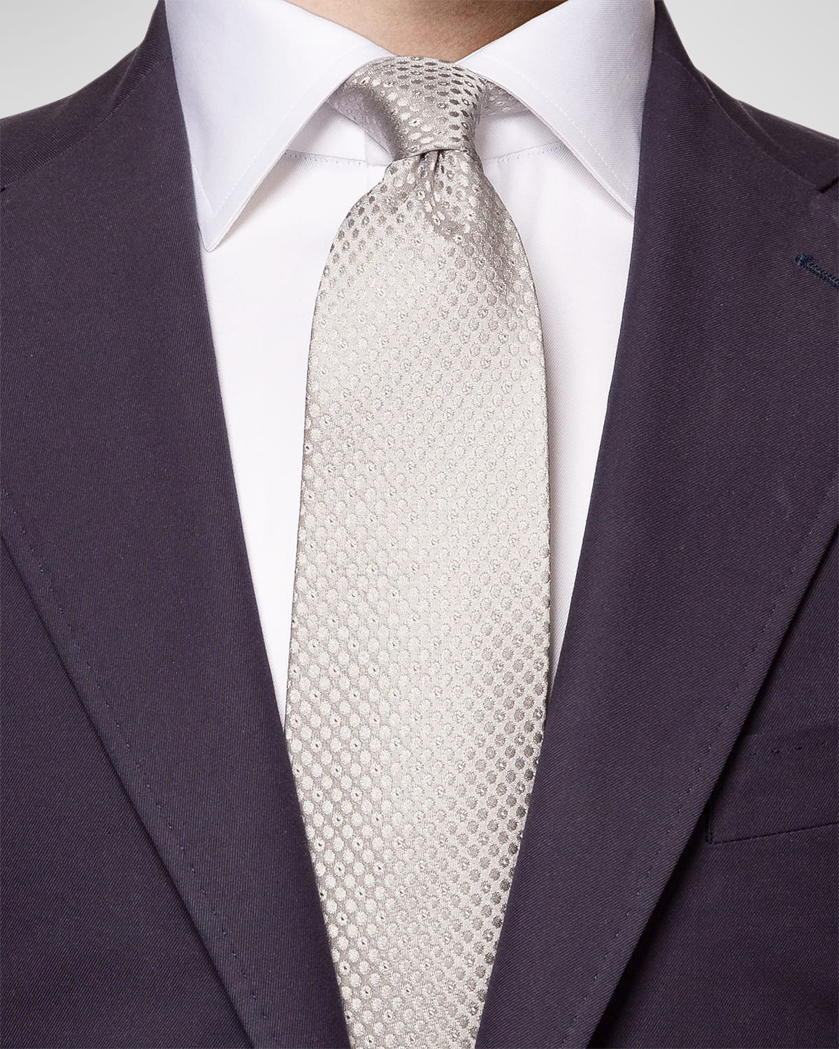 Men's Tonal Polka Dot Jacquard Silk Tie