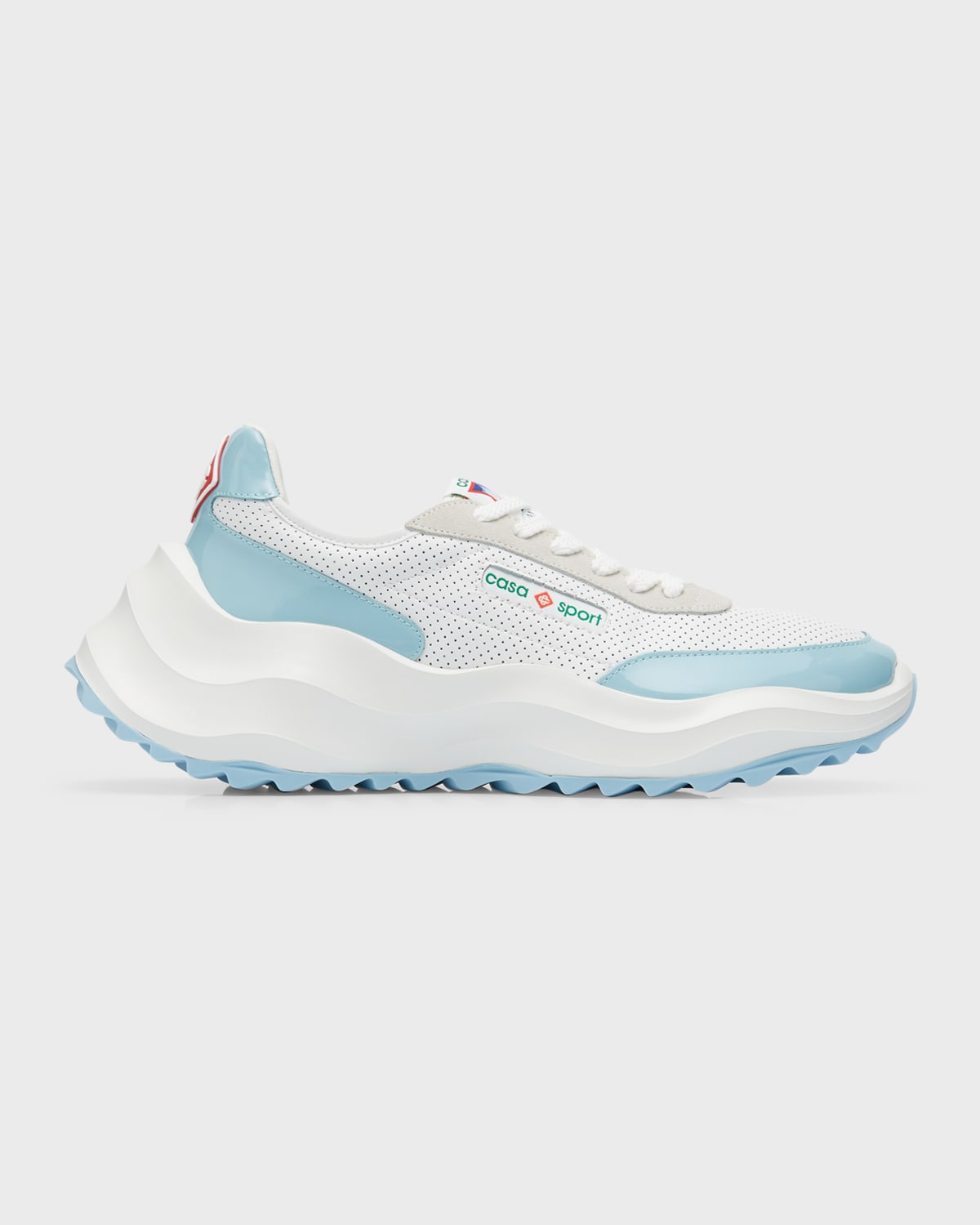 Casablanca Lace-up Low-top Shoes In White / Light Blu