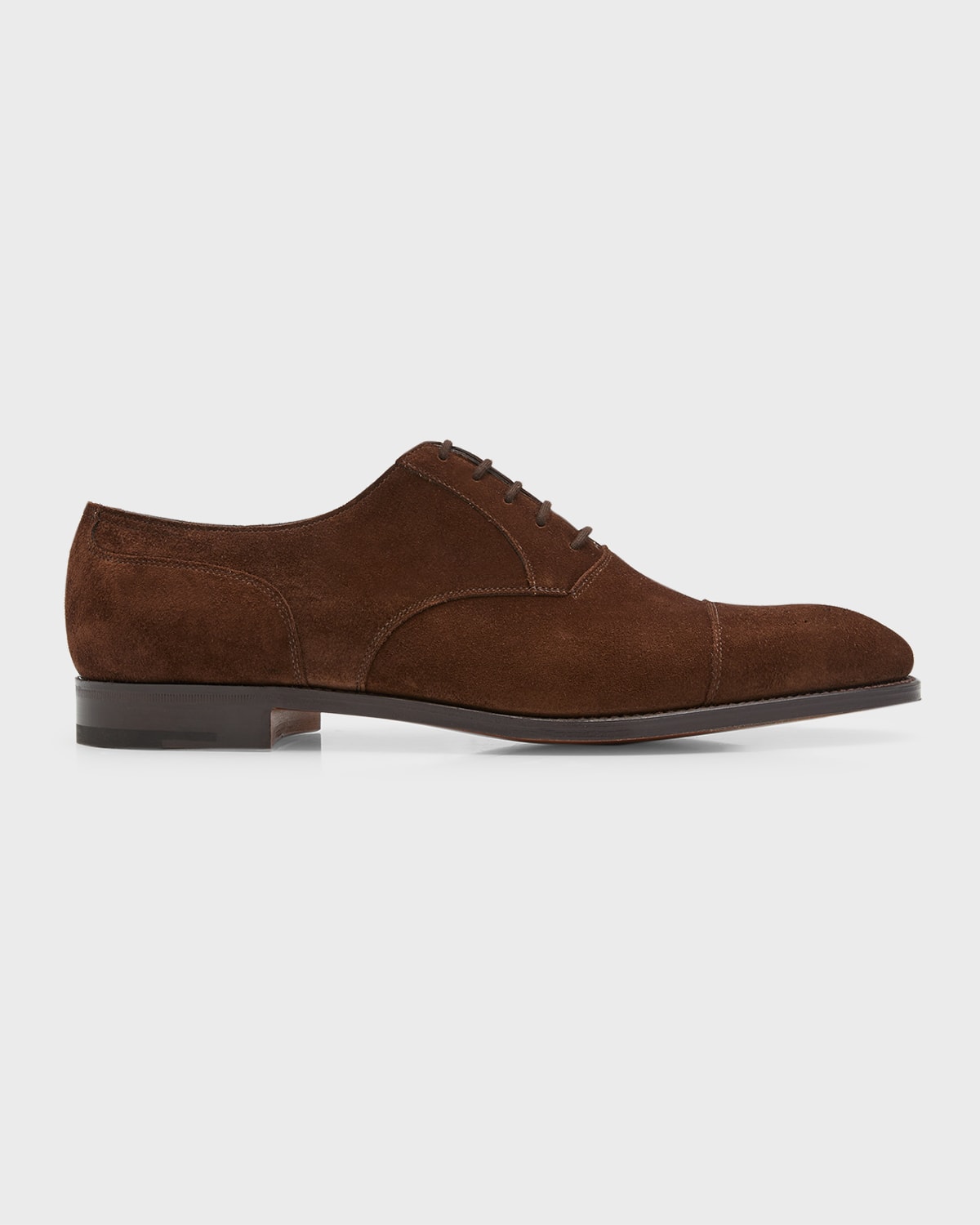 John Lobb Men's Hartland Brogue Suede Oxfords In Dark Brown