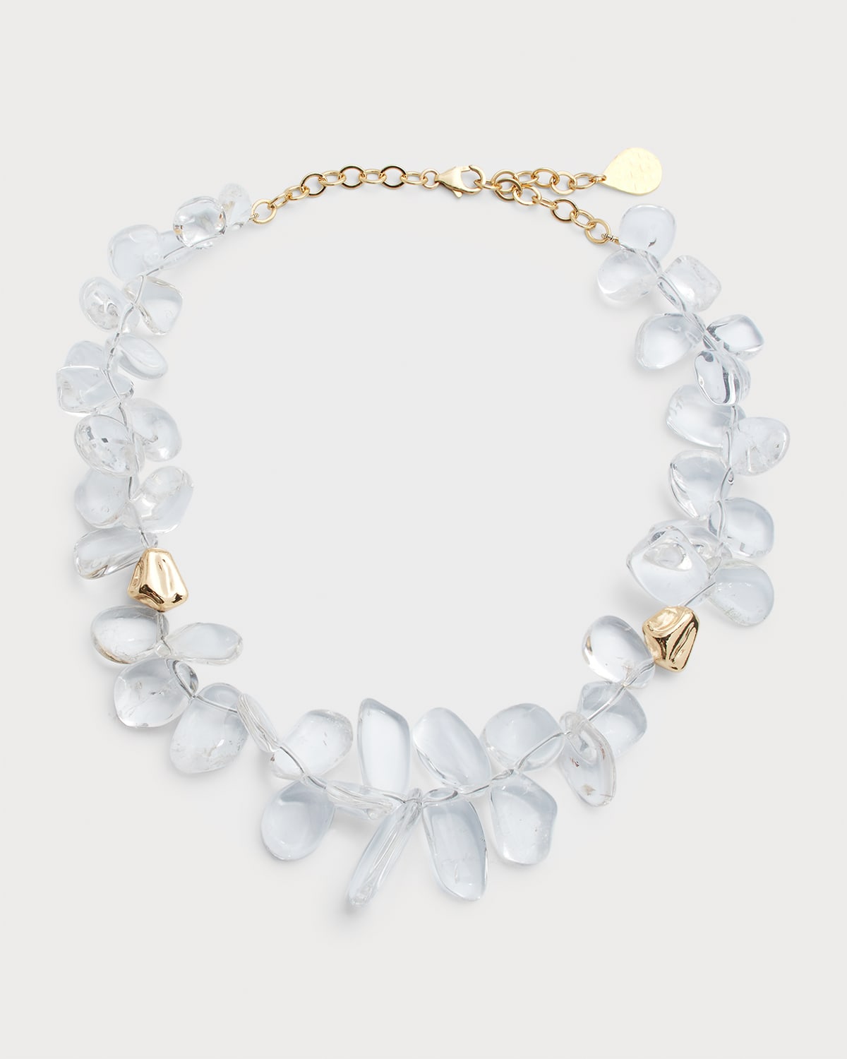 Quartz and Polished Gold Necklace