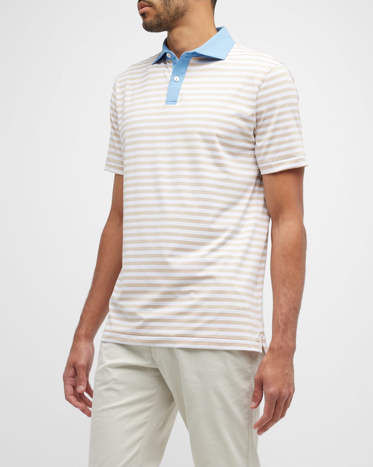 PETER MILLAR MEN'S BASS STRIPE PERFORMANCE JERSEY POLO SHIRT
