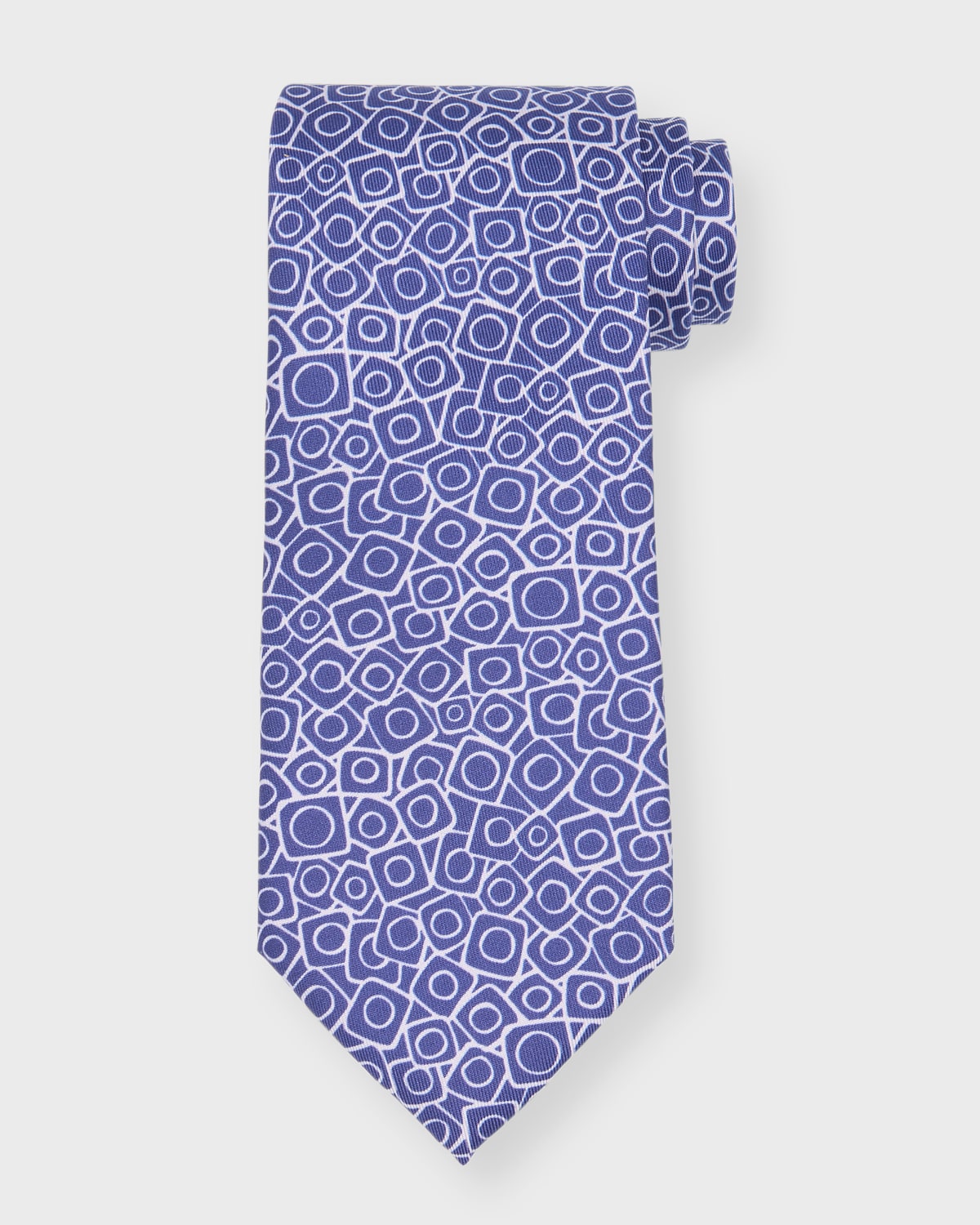 Charvet Men's Geometric-print Silk Tie In Blue