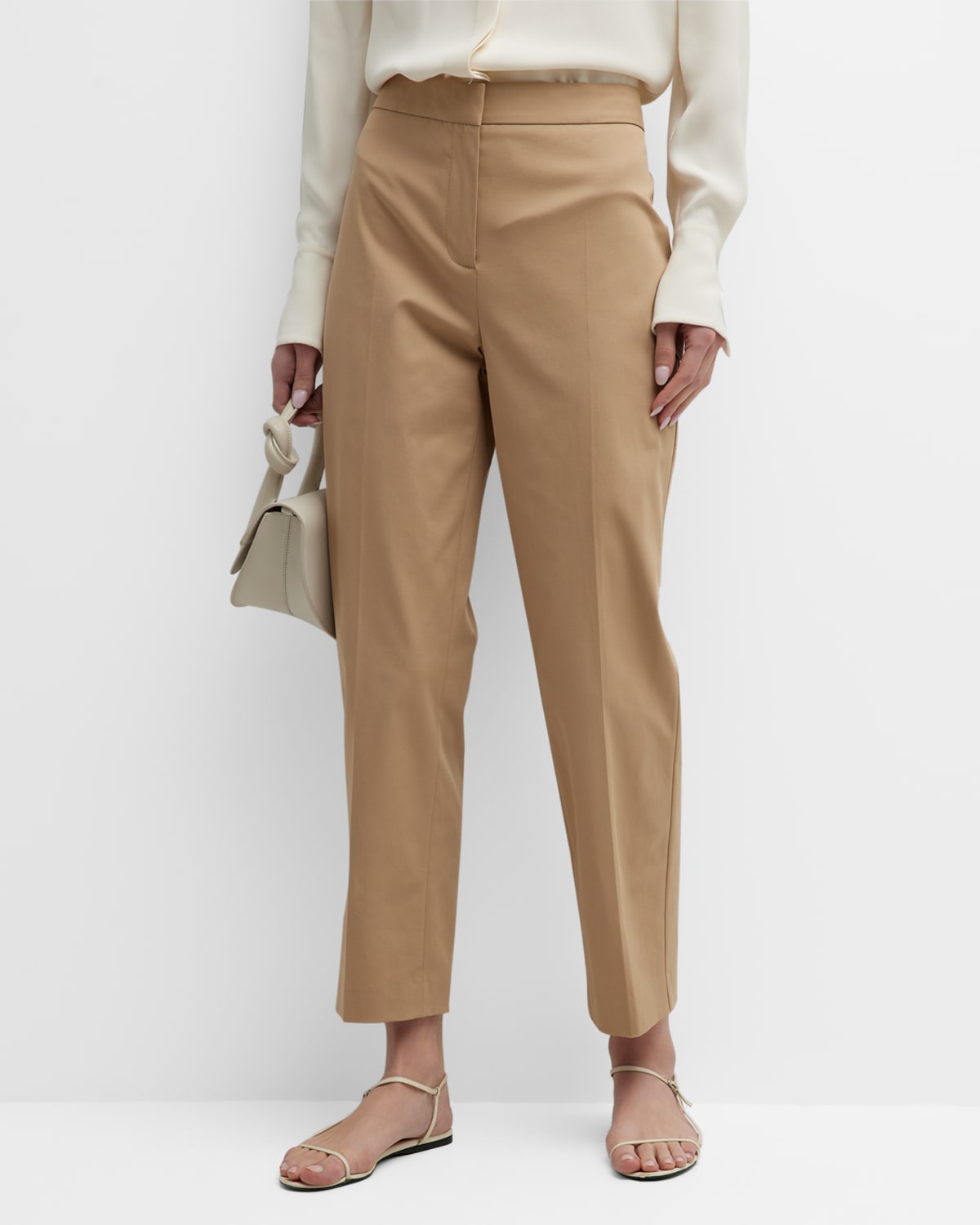 Kobi Halperin Jemma Straight-leg Stretch Cotton Pants In Khaki