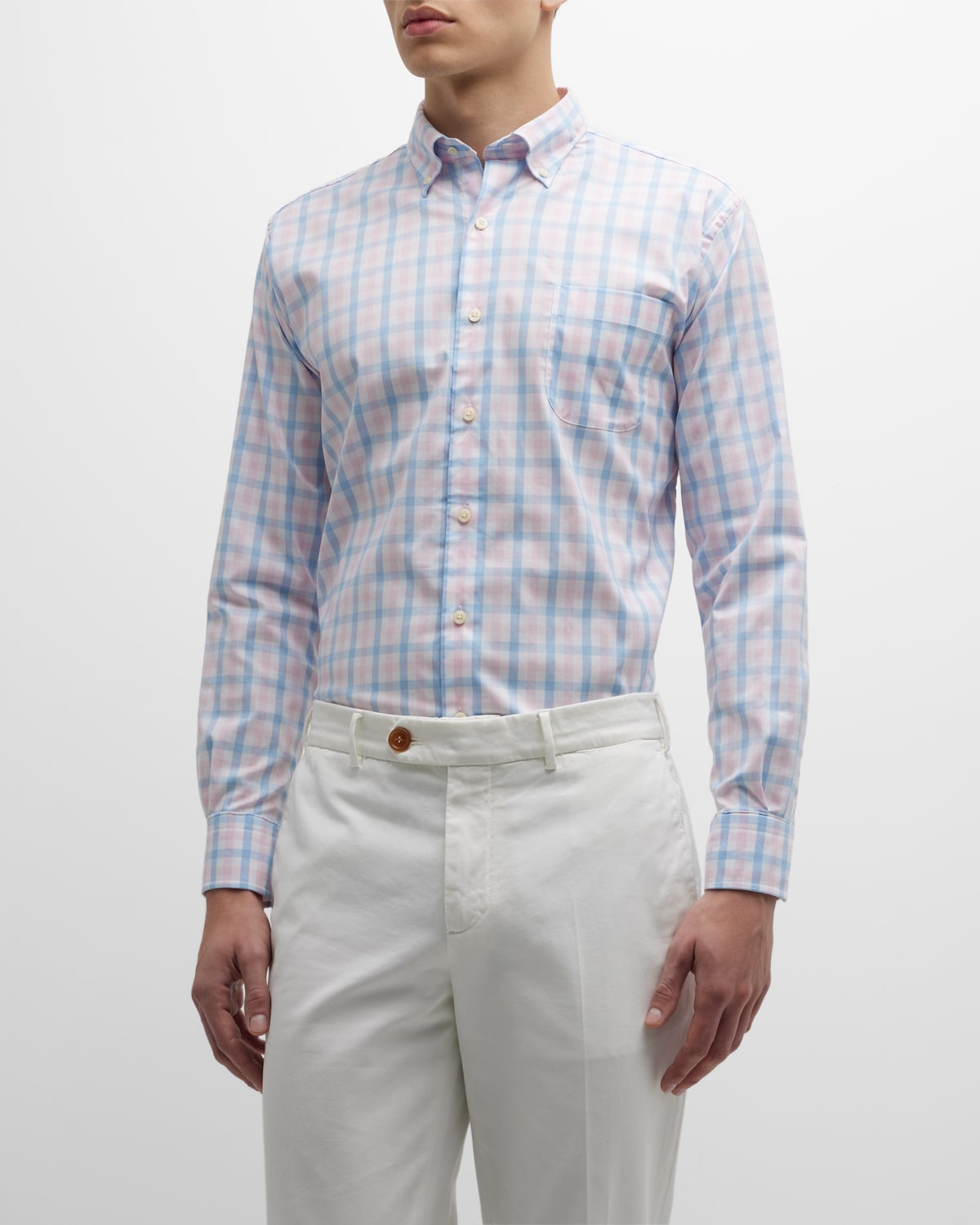 Peter Millar Men's Mackinac Cotton-Stretch Pocket Sport Shirt