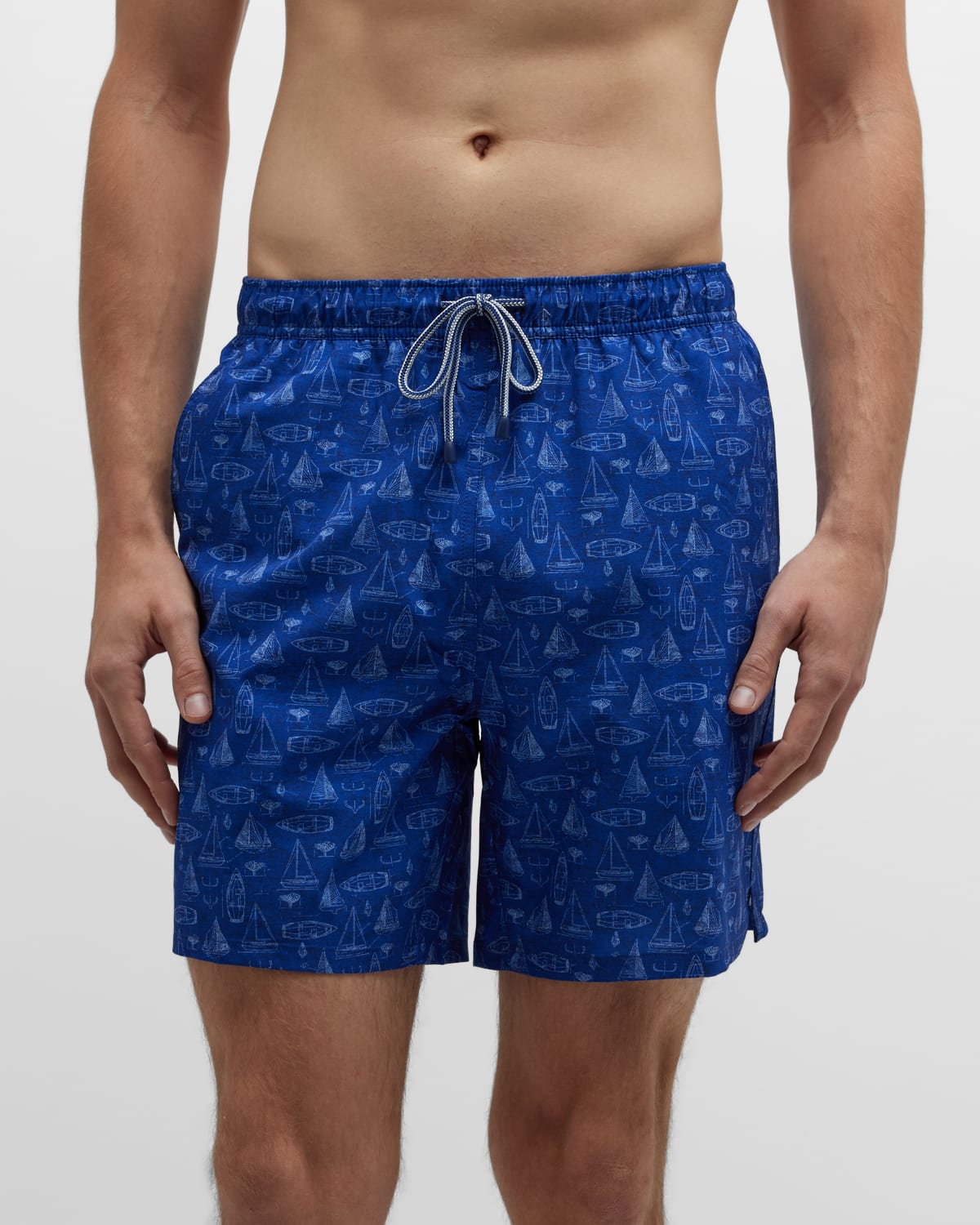 Peter Millar Men s Sailboat Blueprint Swim Trunks 7