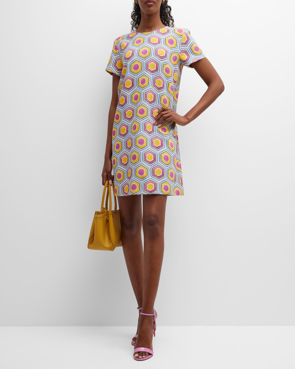 Acaico Geometric-Print Shift Mini Dress