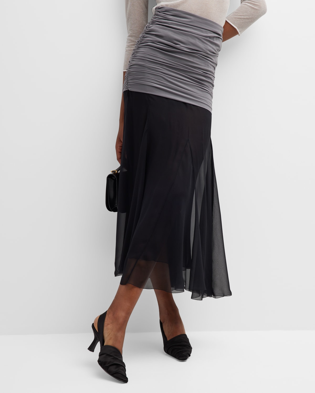 Tory Burch Midirock Mit Raffungen In Black