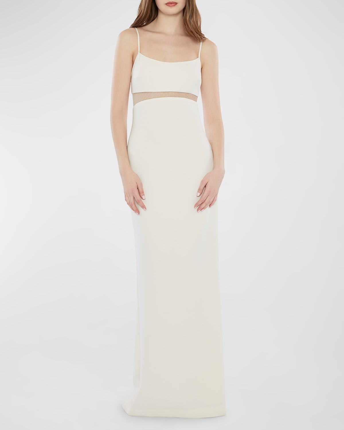 Shop Likely Stefania Sheer-panel Column Gown In White