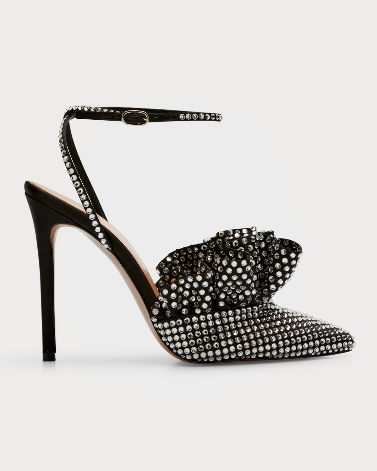 Franca Full Glitz Ruffle Ankle-Strap Pumps