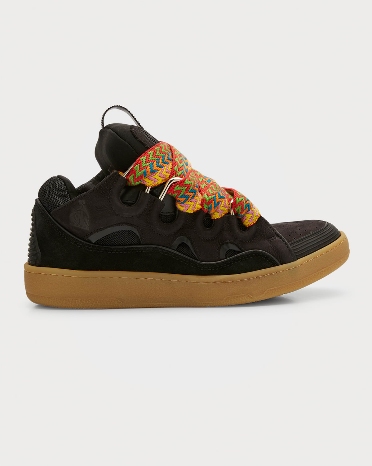 Lanvin Black Suede Calf Leather Sneakers In Black 10