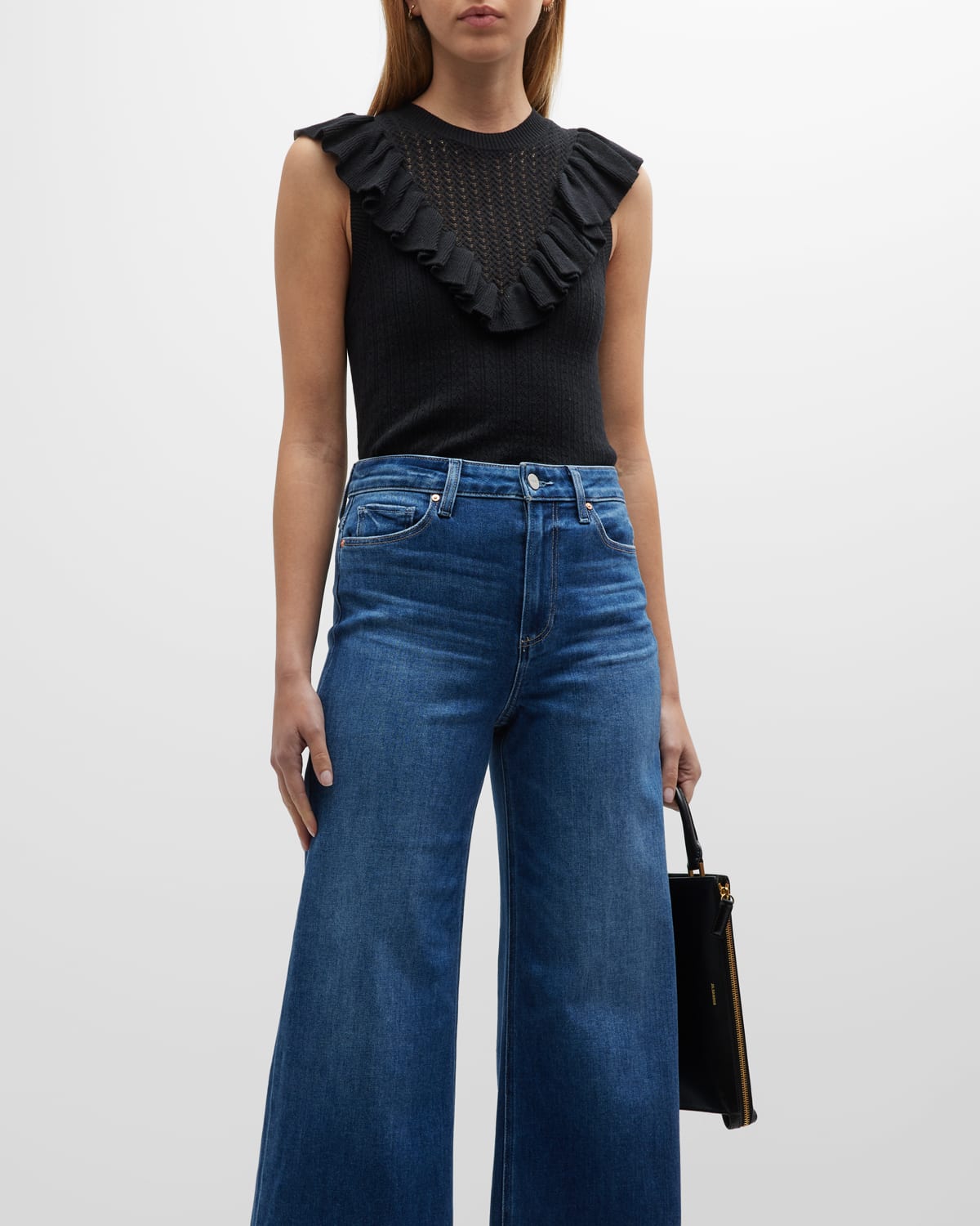 Rosina Sleeveless Ruffle Sweater Top