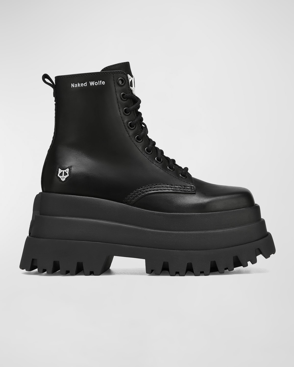 Sloane Leather Platform Combat Boots