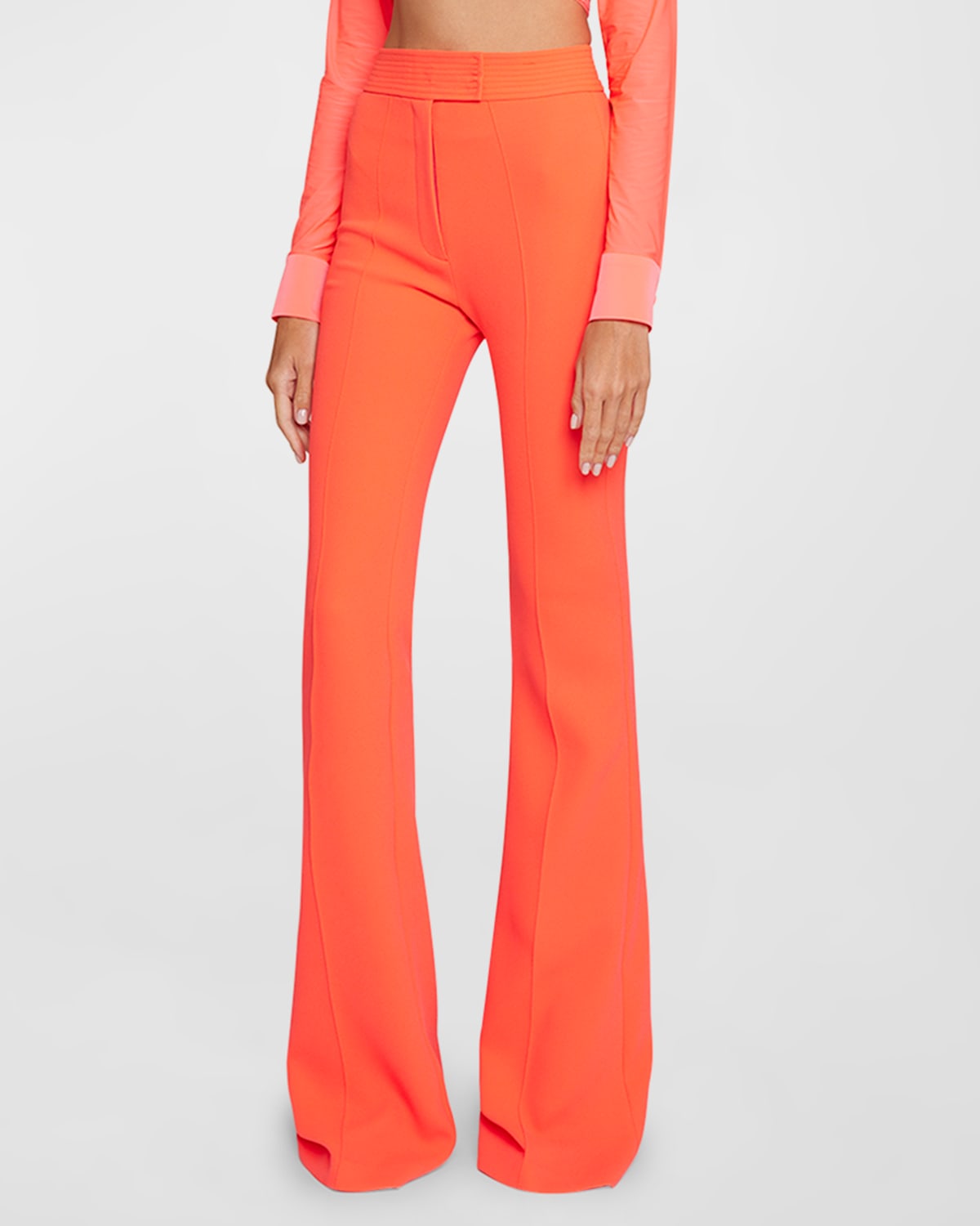 Alex Perry Marden Stretch Crepe Flared Pants In Pink