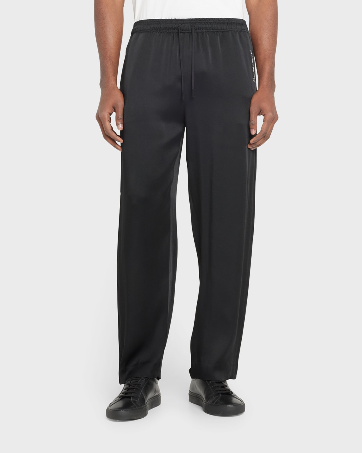 SAINT LAURENT MEN'S JERSEY TRACK PANTS