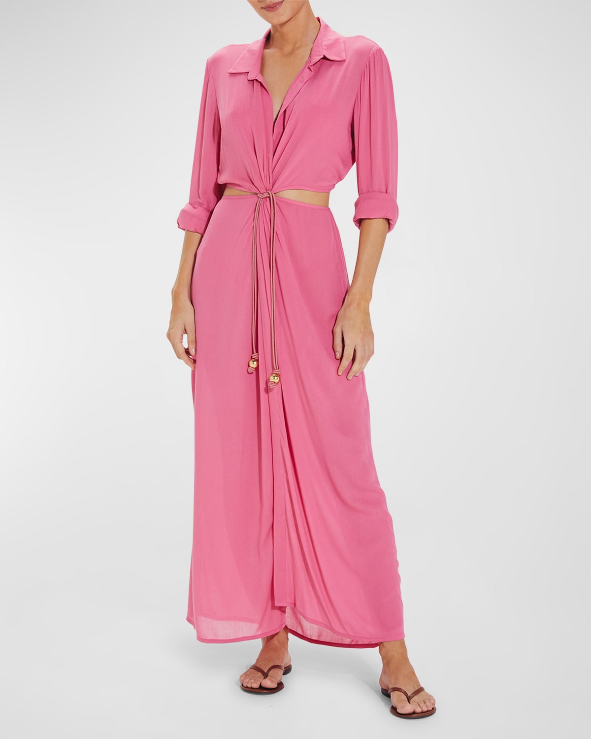 Vix Flora Cutout Maxi Dress In Pink
