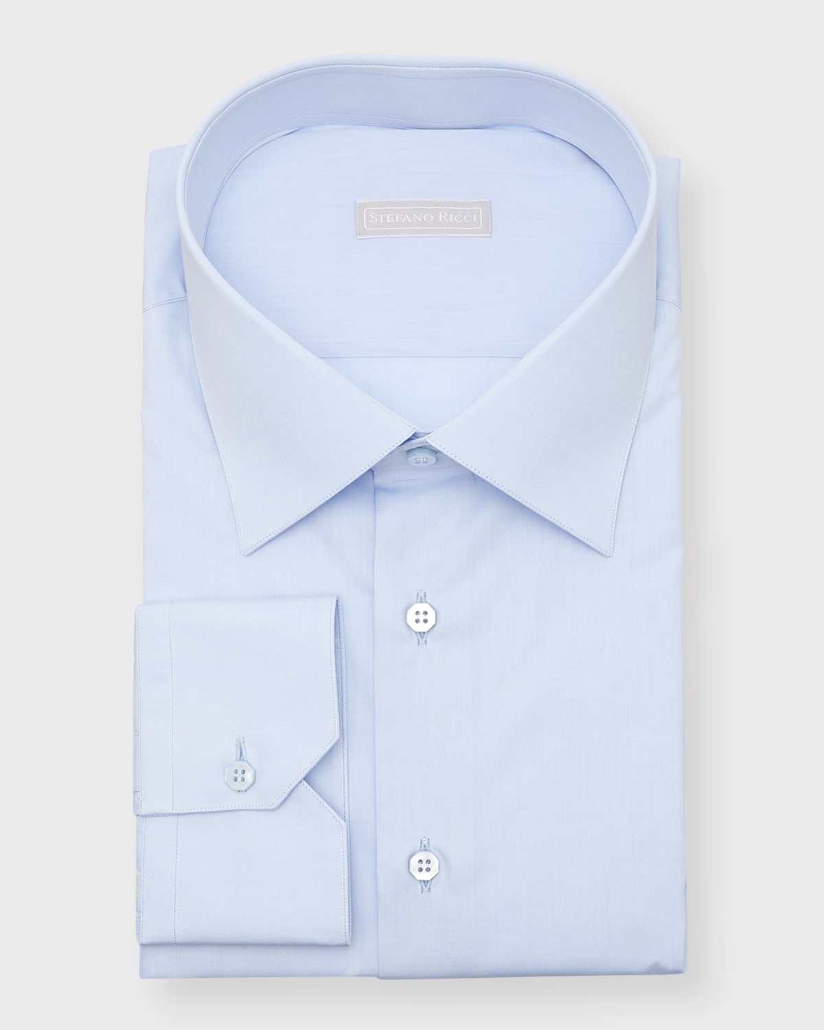 Men's Solid Barrel-Cuff Dress Shirt