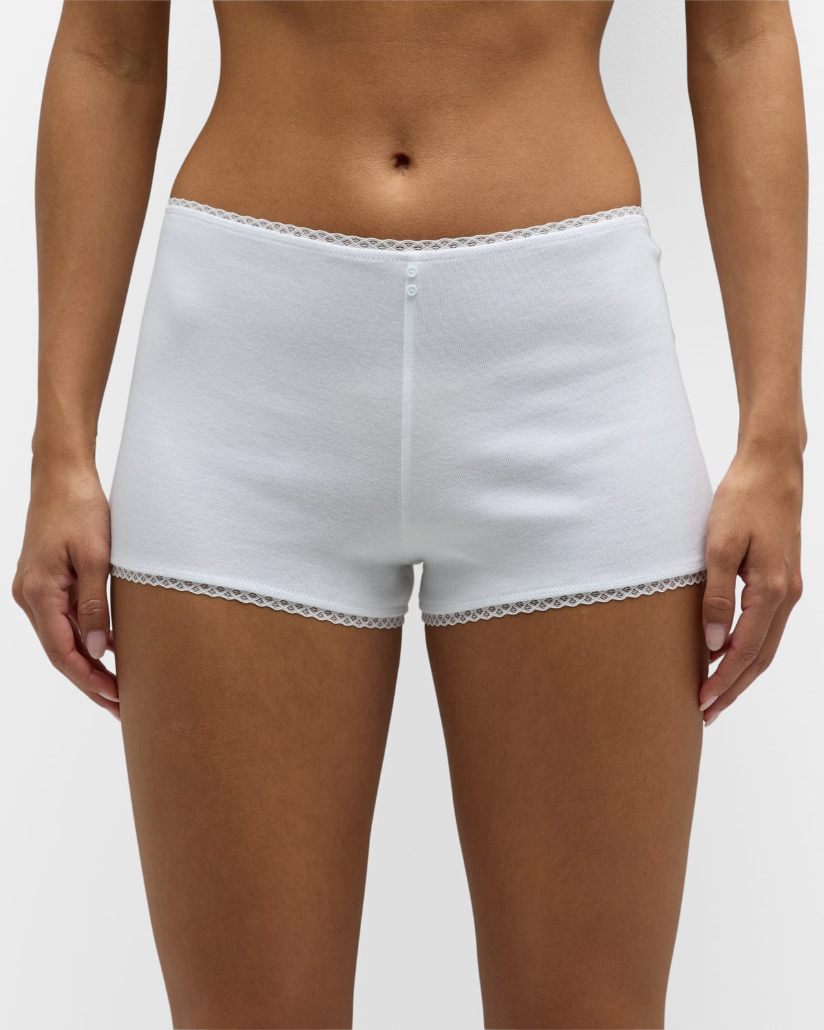 Andine Delphine Lace-trim Shorts In White