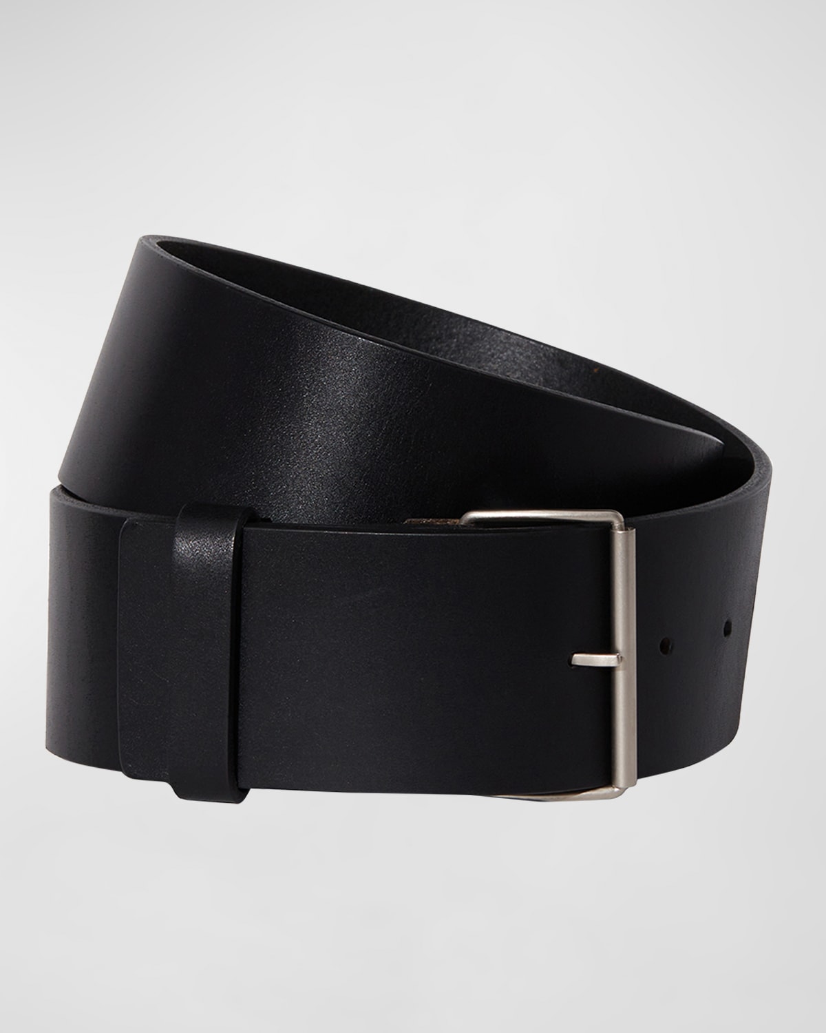 Janessa Leone Roller Buckle Leather Belt In Black