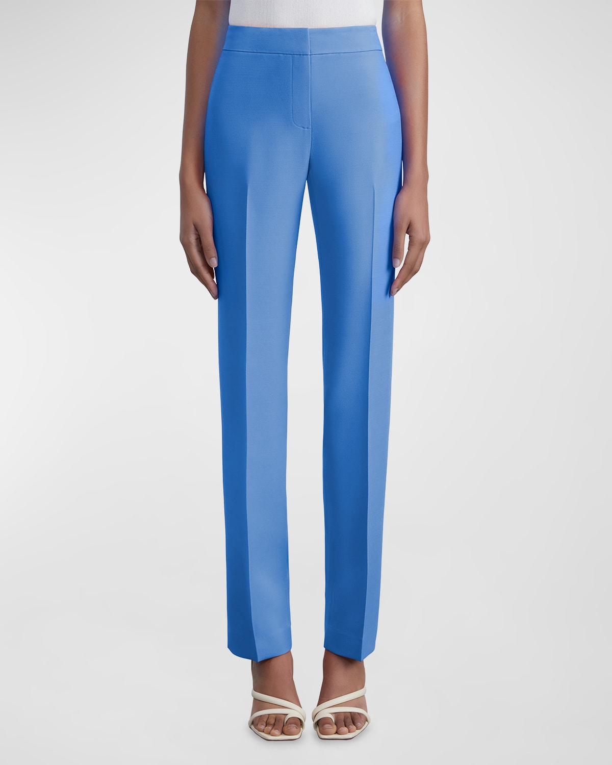 Lafayette 148 Plus-size Woolsilk Crepe Barrow Pant In Blue Iris