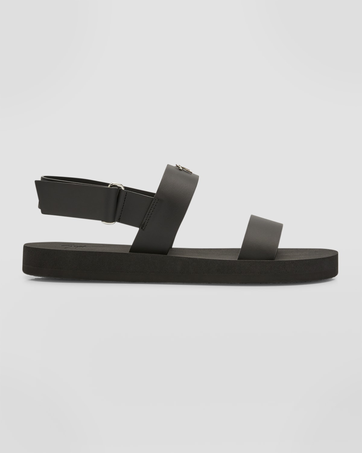 Shop Giuseppe Zanotti Men's Gz Saiph Leather Sandals In Nero