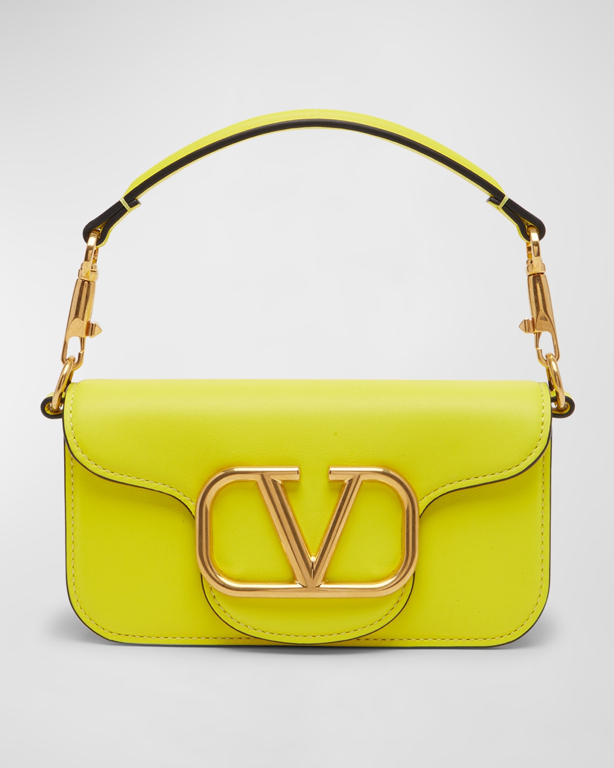 festspil børn nær ved Valentino Garavani Loco Small Vlogo Leather Shoulder Bag In Shocking Yellow  | ModeSens