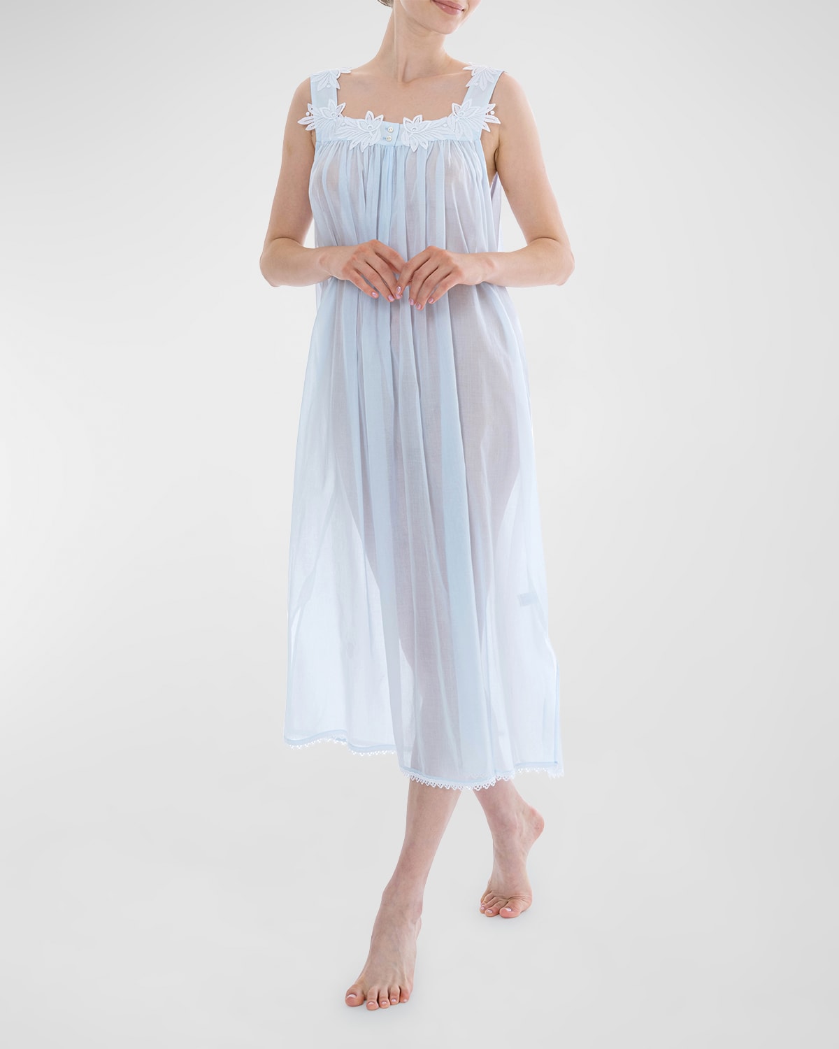 Florence 1 Ruched Floral Applique Nightgown