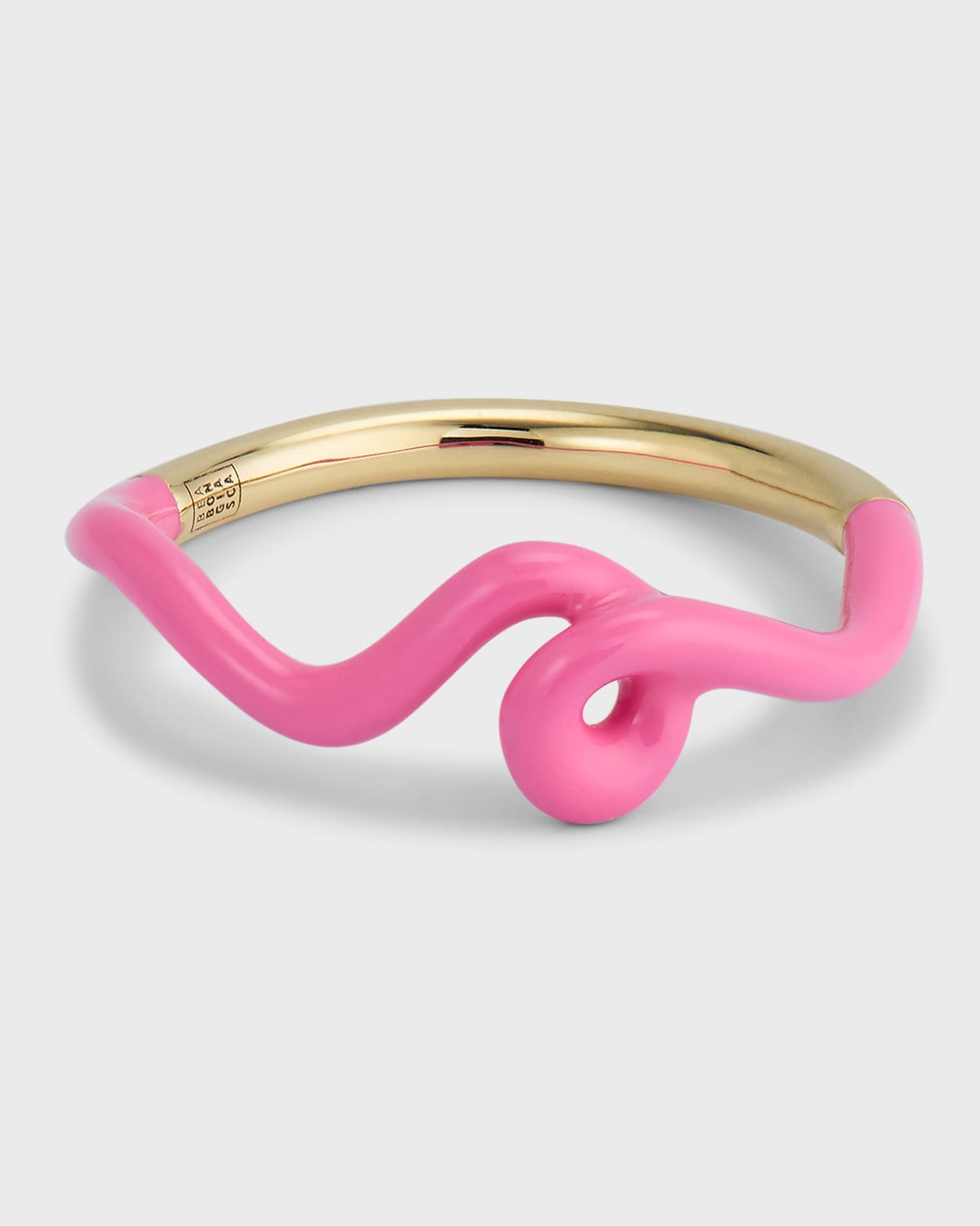 BEA BONGIASCA WOW MINI MONO RING WITH BUBBLEGUM PINK ENAMEL