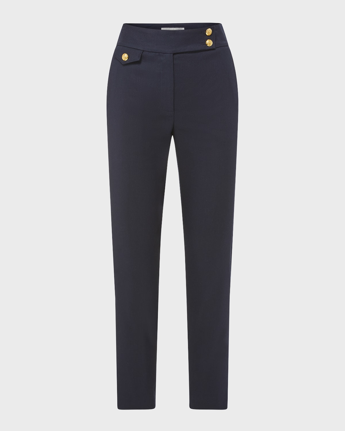 Veronica Beard Aubrie Linen Pant In Navy