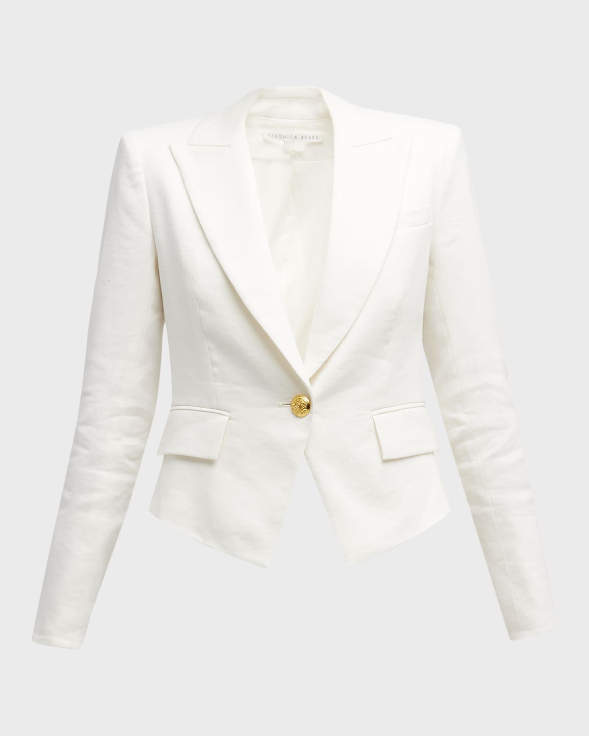 Shop Veronica Beard Hosanna Linen Dickey Jacket In White