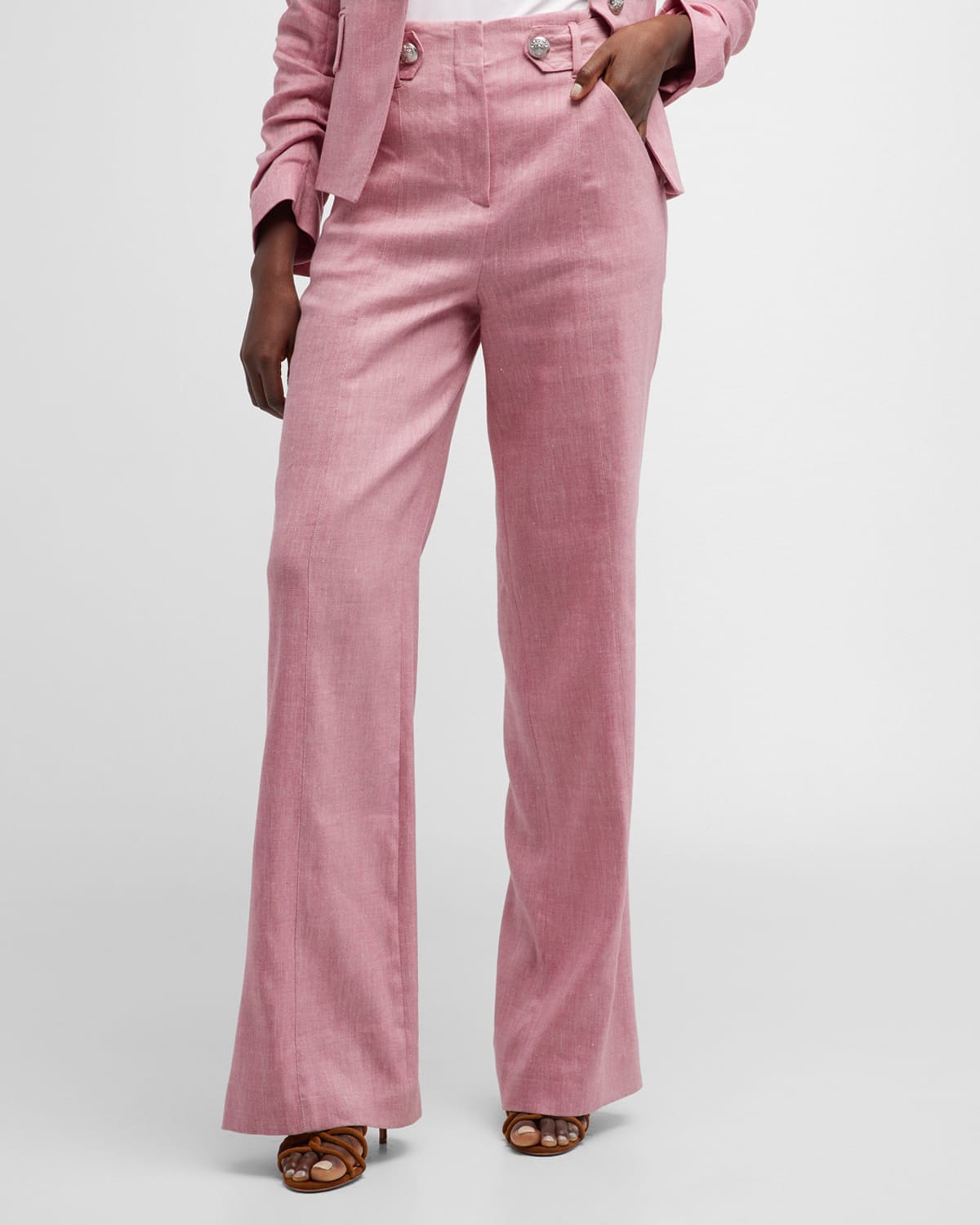 Veronica Beard Sunny Wide-leg Pants In Pink