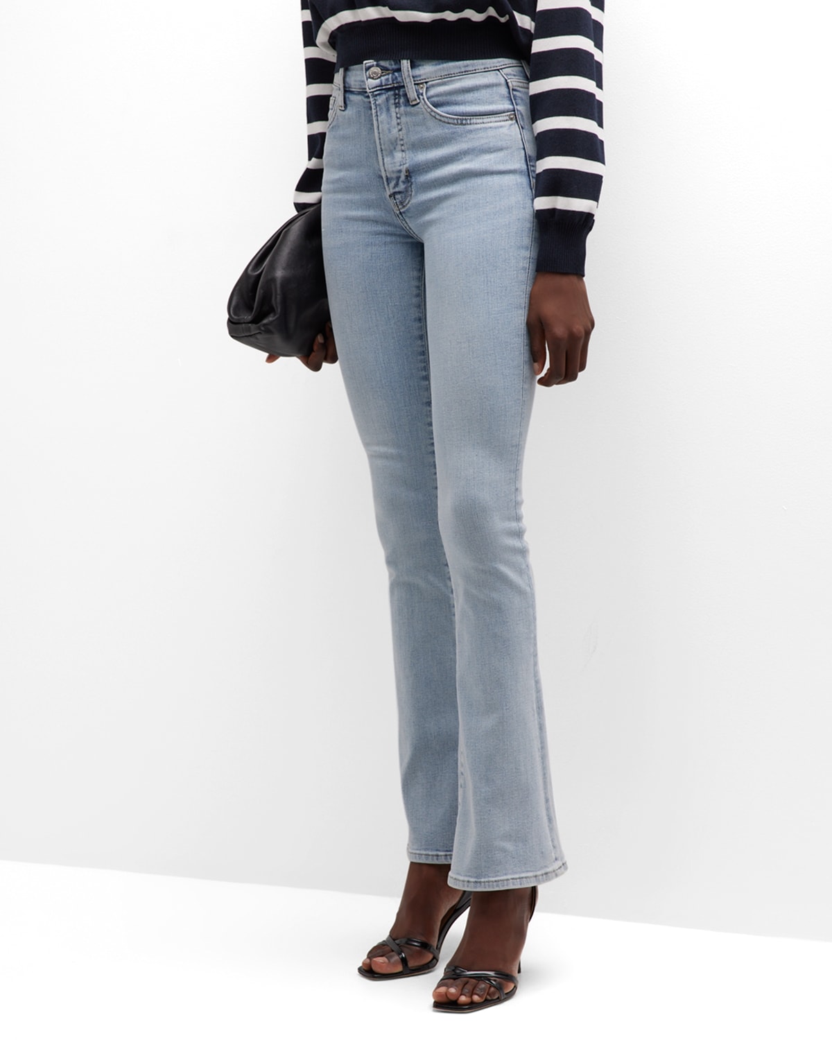 Veronica Beard Jeans Beverly High Rise Skinny Flared Jeans In Sky