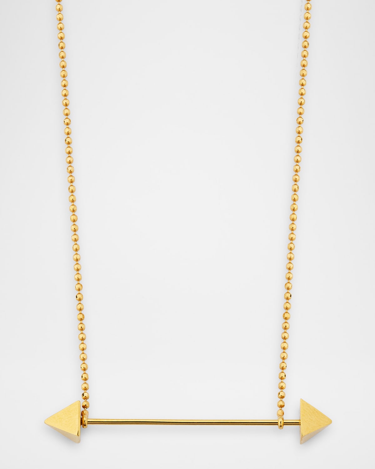 18K Yellow Gold Square Pendant Necklace