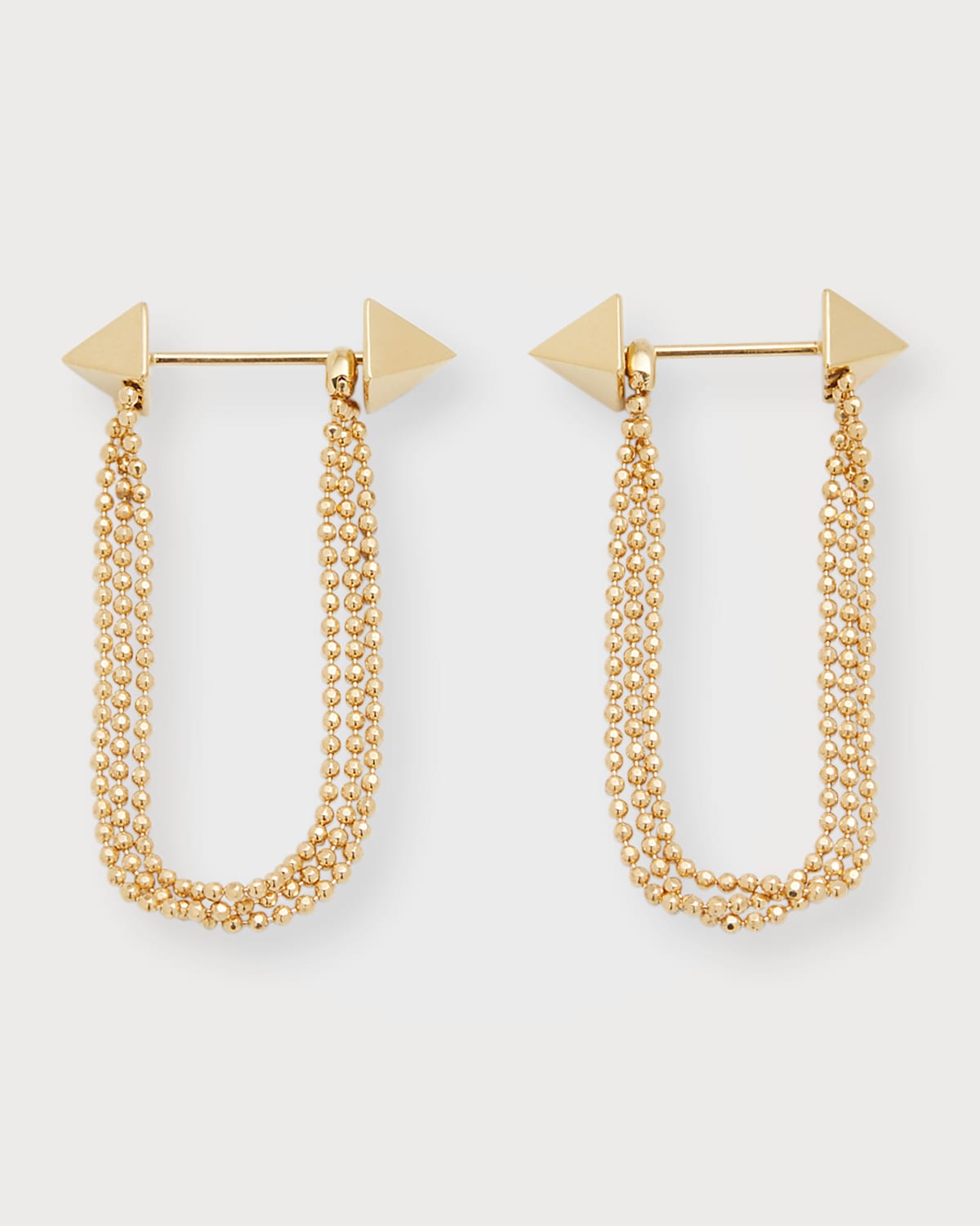 18K Yellow Gold Vector Connecting Chain Earrings