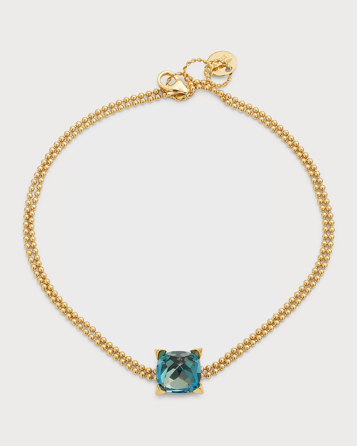 18K Yellow Gold London Blue Topaz Chain Bracelet