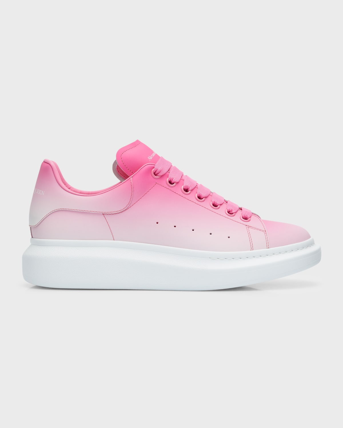Oversized Leather Sneakers in Pink - Alexander Mc Queen