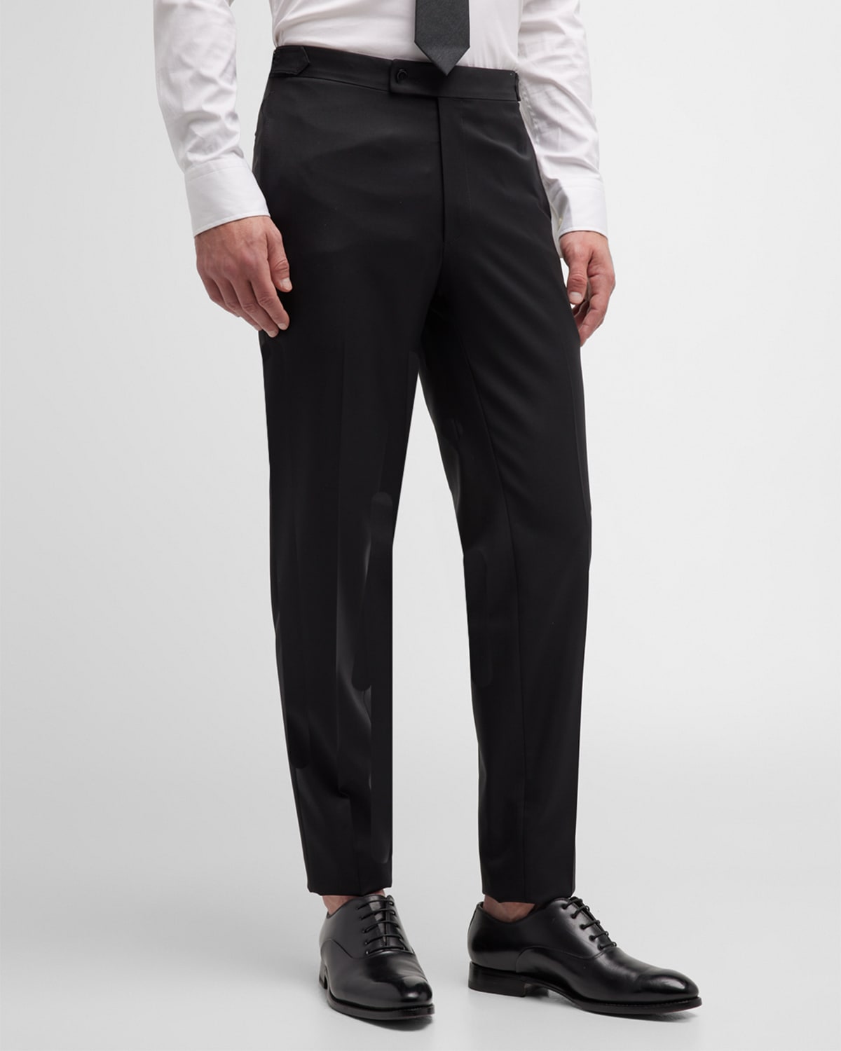 Paul Stuart Men's Harley Solid Wool Trousers In Black