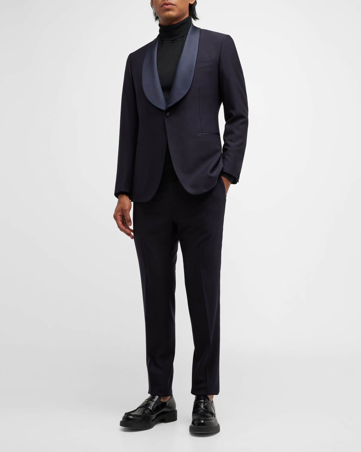 Paul Stuart Men's Wool-cashmere Shawl Suit In Navy