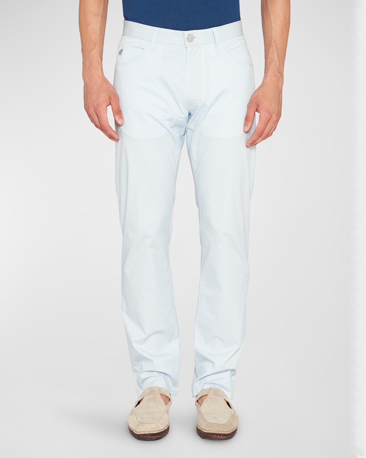 Giorgio Armani Men's 5-pocket Lightweight Trousers In Light Blue