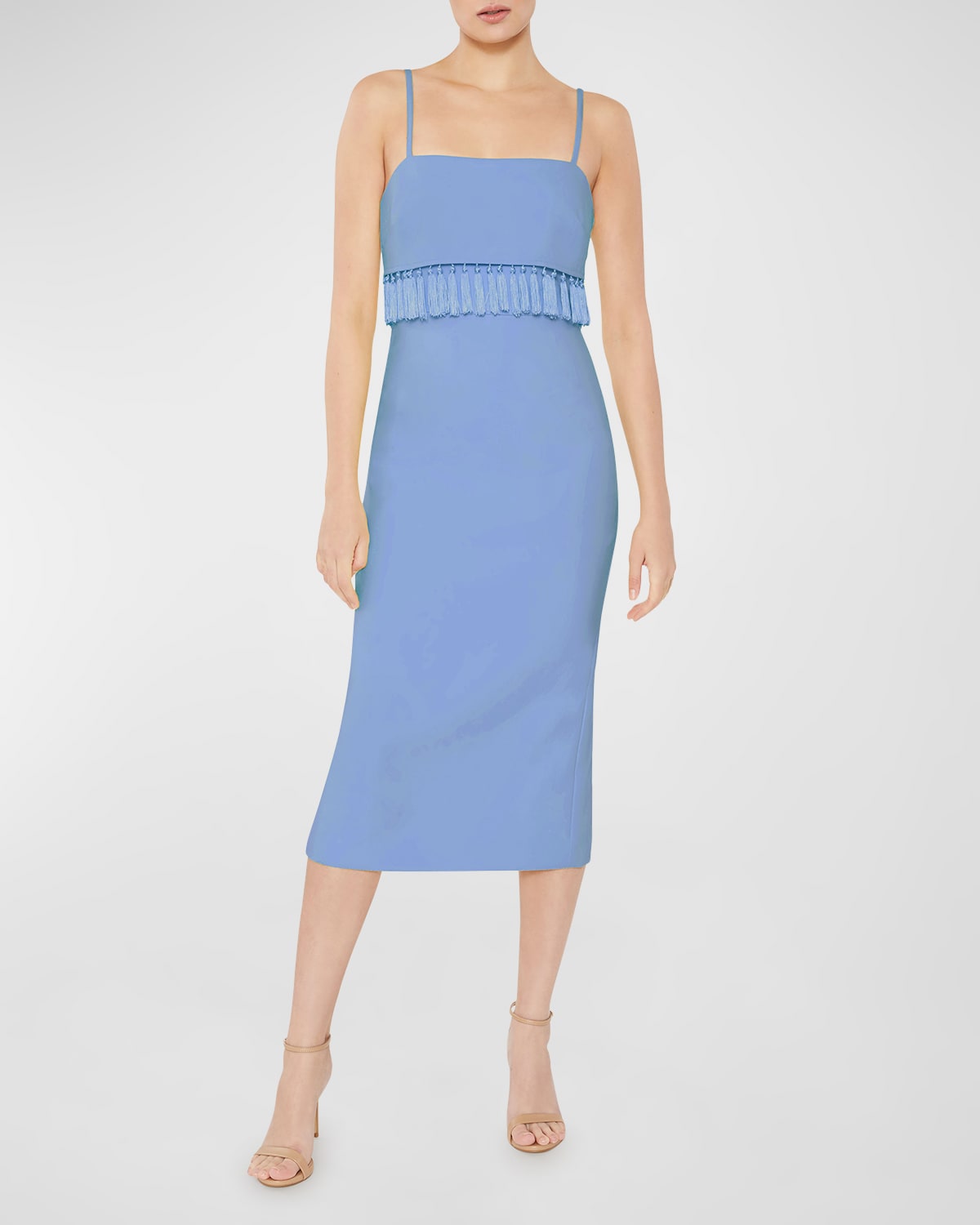 Likely Paola Fringe-Trim Midi Column Dress