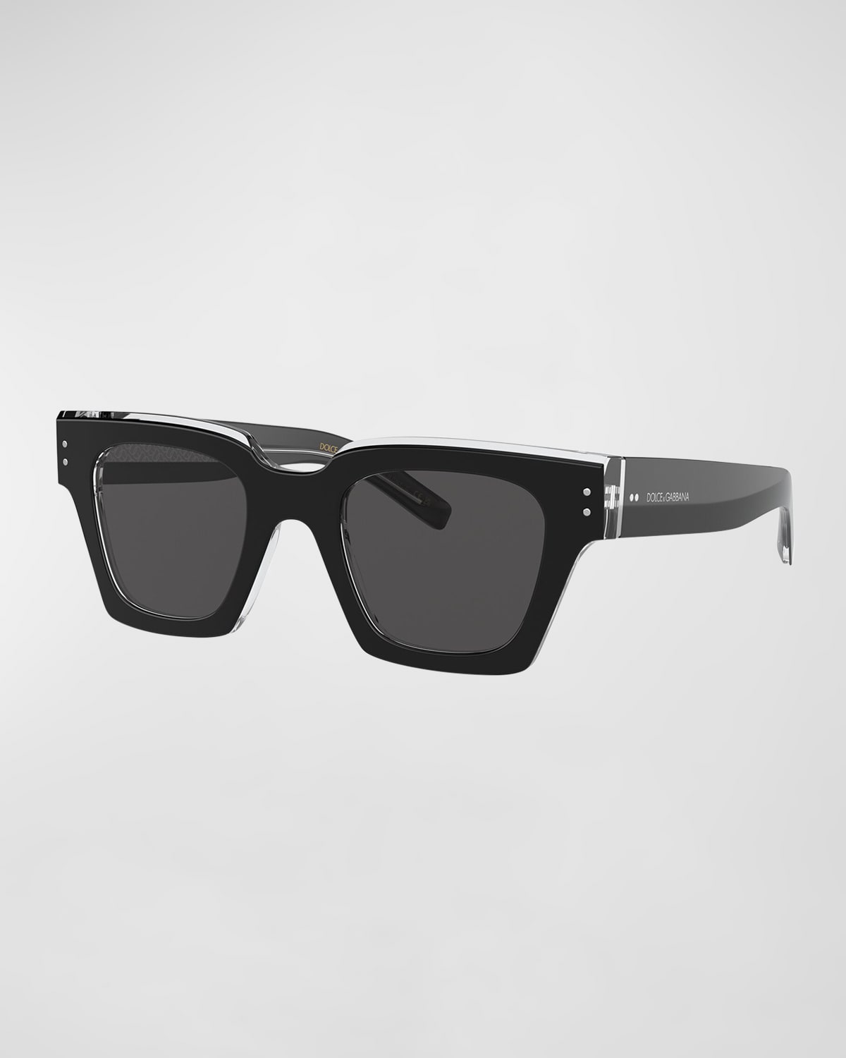 Dolce & Gabbana Men's Square Logo Sunglasses In Grey