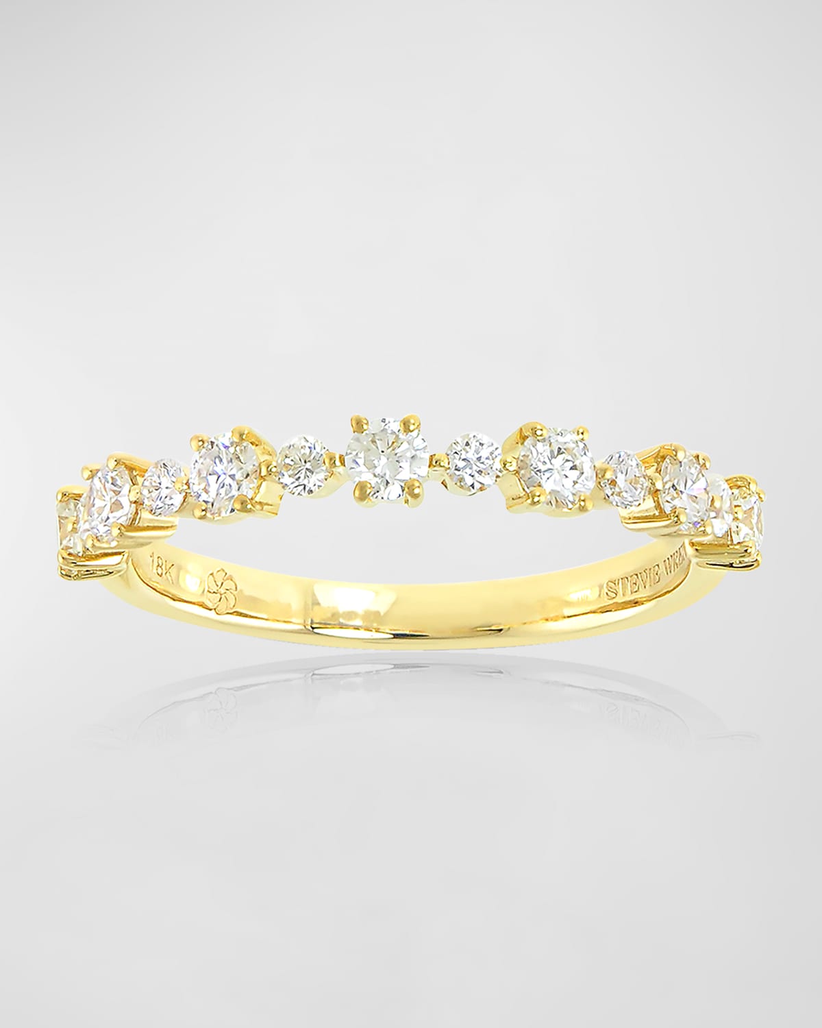 14k Gold Flowerette Diamond Stack Ring