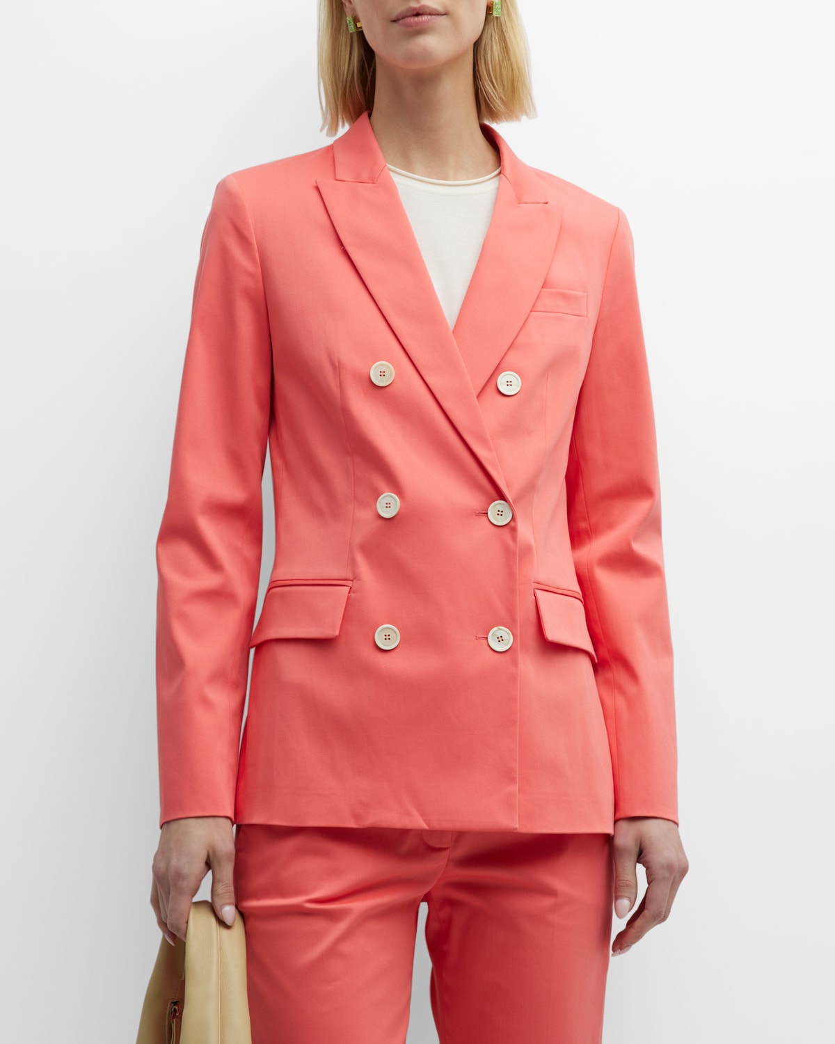 Cotton Double-Breasted Blazer Jacket