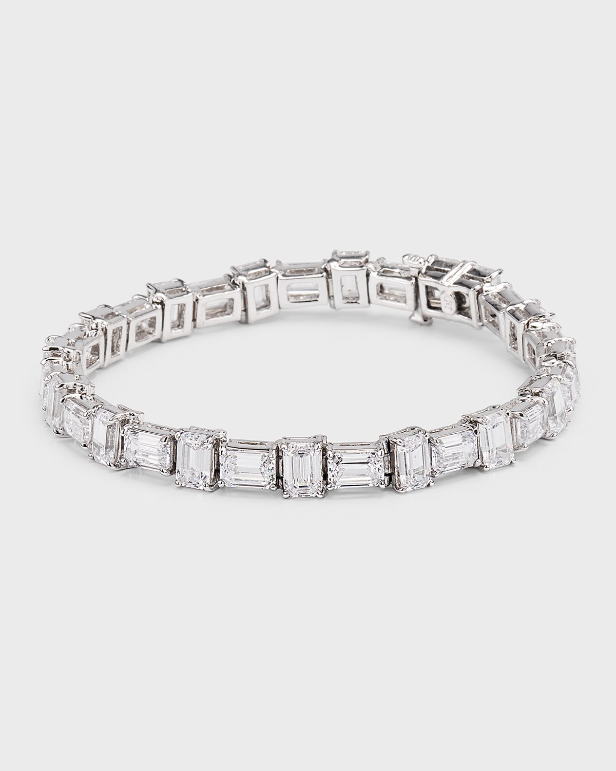 Fantasia By Deserio Emerald-cut Alternating East-west Tennis Bracelet