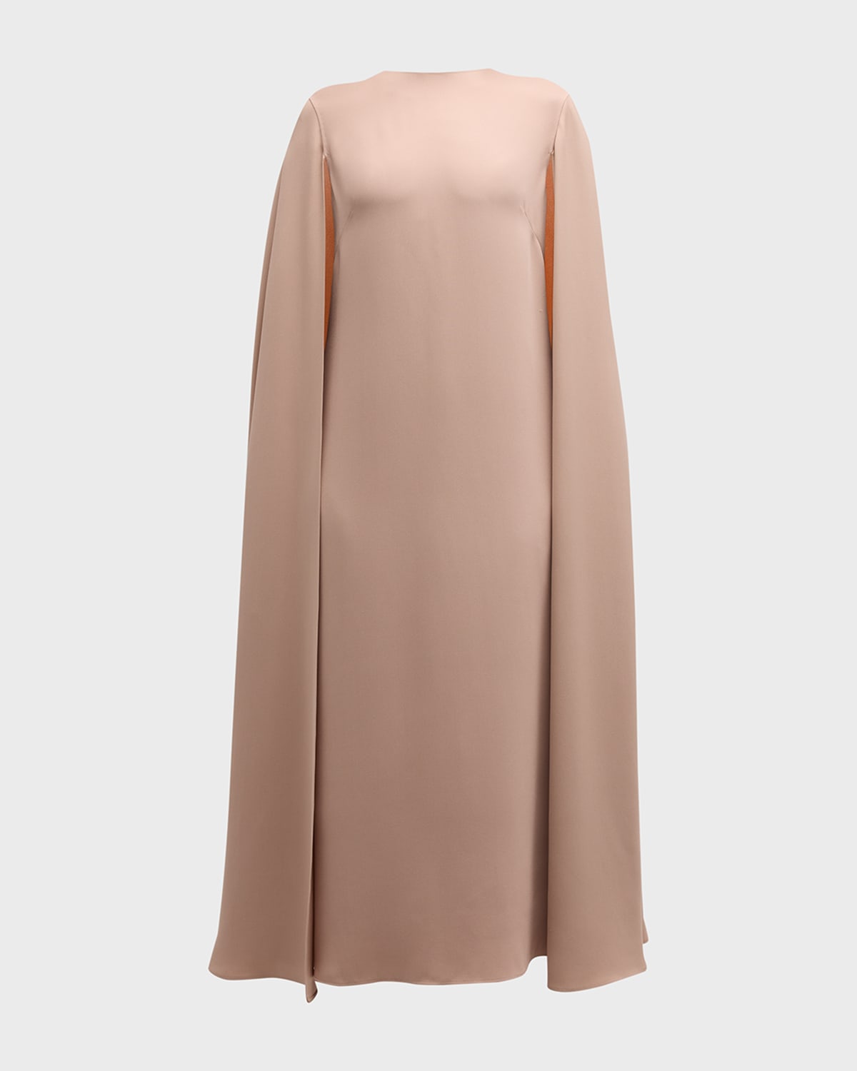 Valentino Cady Couture Midi Dress With Cape Back In Lt Beige