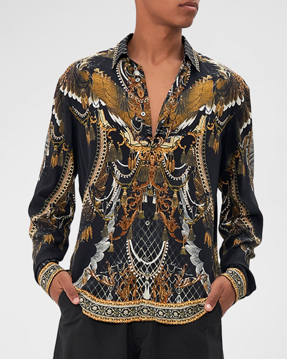 Men's Ornate Silk Sport Shirt