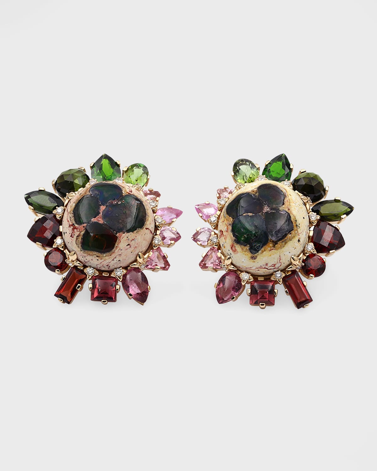 Opal in Matrix Mixed Gemstone Earrings