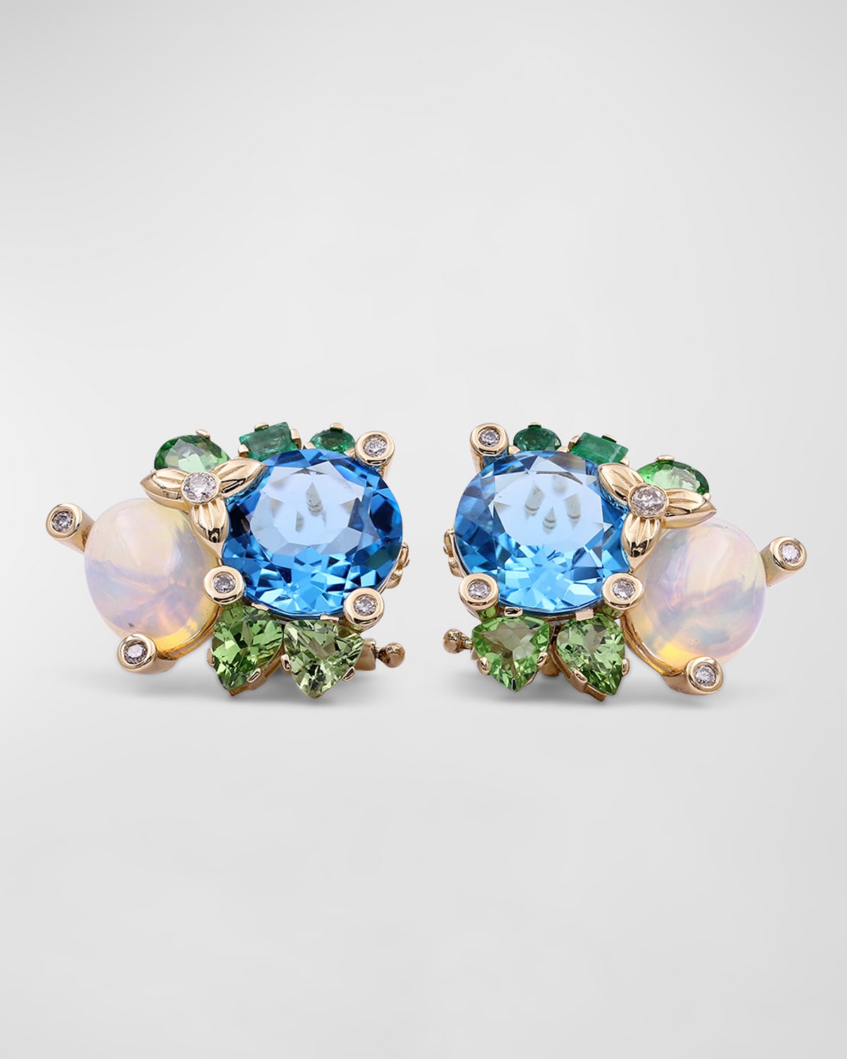 Multi-Gemstone and Diamond Earrings