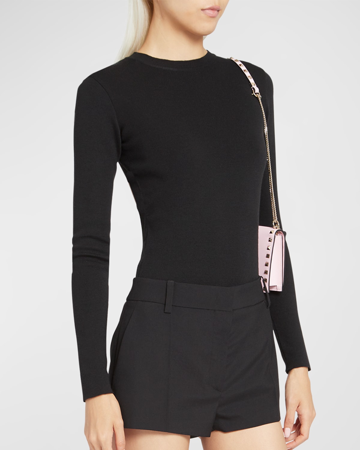 Valentino Cashmere Silk Sweater With Back Cutout In Black