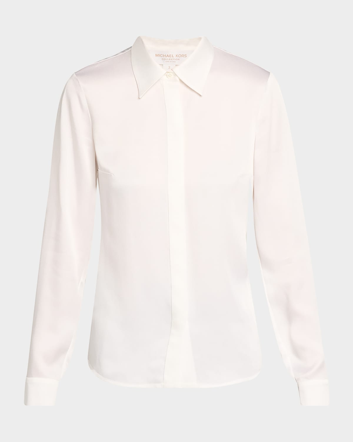 MICHAEL KORS HANSEN CHARMEUSE BUTTON-FRONT SHIRT